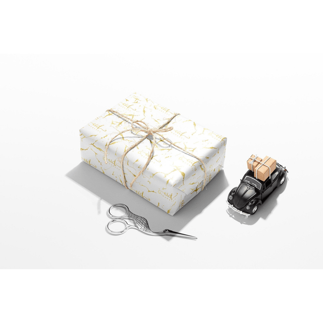 Eid Wrapping paper - White Gold Foil (50x70cm)