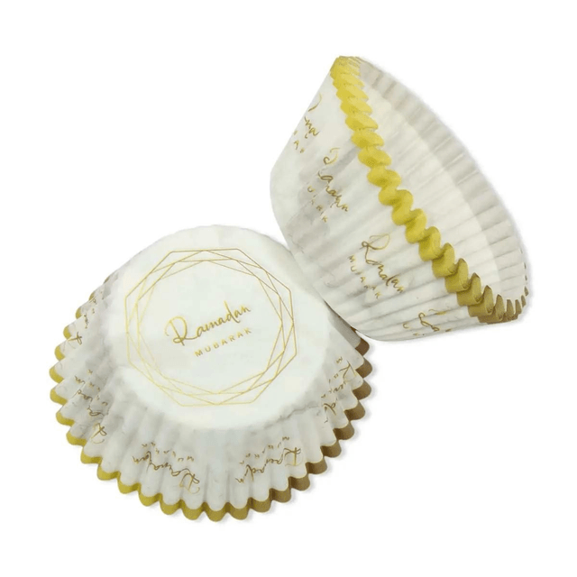 Ramadan Cupcake Case - White Gold (50 pcs)