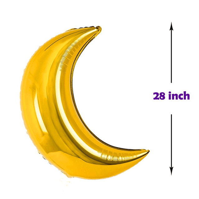 Eid Moon and Star Balloon Kit Gold and White - 18 inch