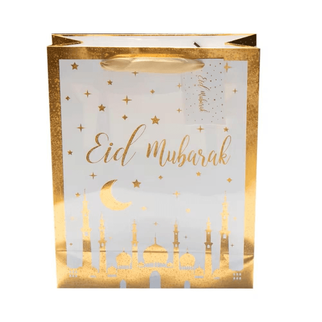 Eid Gift Bag - Mosque and Star Gold Foil