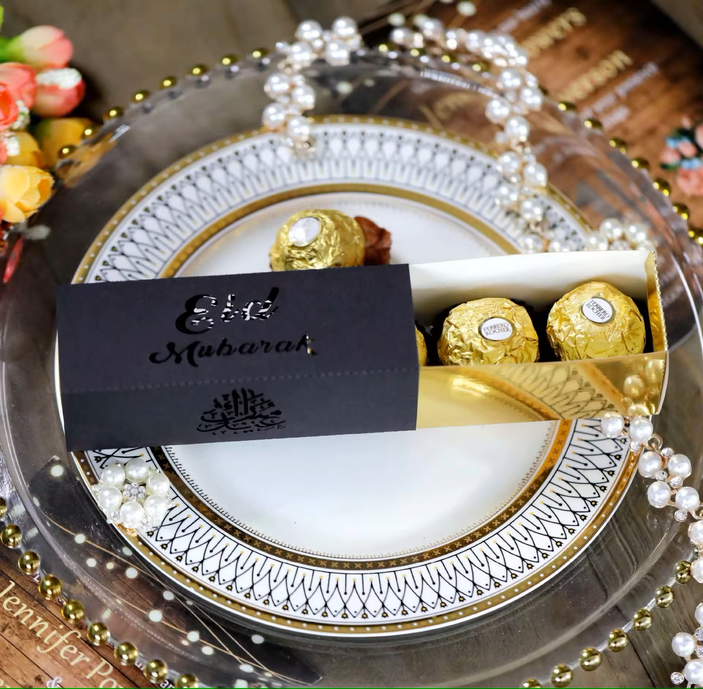 5 pcs Eid Gift Box - Large - Black & Gold