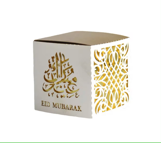 5 pcs Eid Gift Box - Small - White & Gold