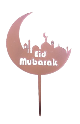 Eid Acrylic Cake Topper Rose Gold - Moon and Mosque