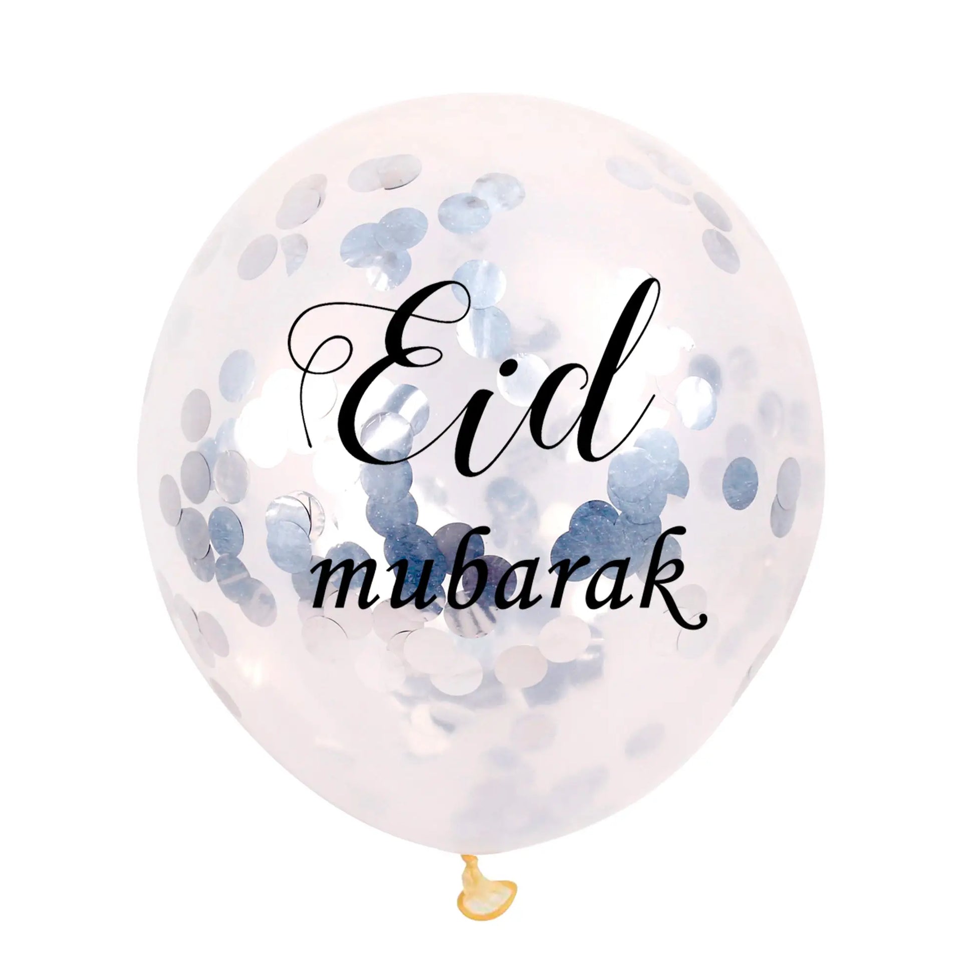 Eid Confetti Balloon Silver | Eid Silver Balloon | Party Mubarak